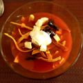 El cooksnap de Michell Ibarra cuando hizo Sopa de tortilla o sopa azteca.