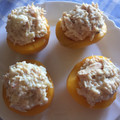 El cooksnap de Marta cuando hizo Melocotones en almíbar rellenos de bonito y rallado krissia.