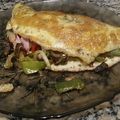 El cooksnap de Fernando Fiszman cuando hizo Omelette con pimientos, cebolla y jamón york.