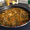 El cooksnap de migatocorria cuando hizo Fideuá de costillejas y verdura.