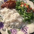 Meerah's Cuisine's cooksnap of when they made Rice and stew with salad.