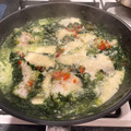 El cooksnap de Emiliano Ferch cuando hizo Merluza con espinacas.