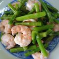 รูป Cooksnap ของ ace เมื่อเขาทำ ผัดหน่อไม้ฝรั่งกุ้งสด