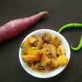 Alpa Pandya's cooksnap of when they made શક્કરિયા બટાકા ની સુકી ભાજી (Sweet Potato and Potato Sabji recipe in Gujarati).