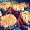 ben's cooksnap of when they made Oatmeal peanut butter chocolate chip cookies.