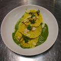 il Pierre e Vivy - NoiFacciamoTuttoInCasa quando ha preparato Raviolo classico con zucca su crema di cavolfiore, zucchine e mandorle