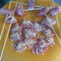 El cooksnap de Mari cuando hizo Cucharitas de jamón y plátano y bocaditos de jamón con uvas.