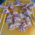 El cooksnap de Mari cuando hizo Cucharitas de jamón y plátano y bocaditos de jamón con uvas.