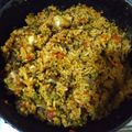 El cooksnap de Alexander Diaz cuando hizo Arroz con mariscos congelados.