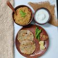 Hema Kamdar's cooksnap of when they made સ્વાદિષ્ટ કાઠિયાવાડી થાળી  ૨ીંગણ નો ઓળો બાજરા નો  રોટલો.