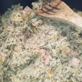 El cooksnap de Sergio Lopez cuando hizo Arroz frito con chuleta de cerdo ahumada y toque Barbacoa.