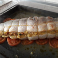 El cooksnap de paquiolivar cuando hizo Salmón relleno de marisco receta especial para Navidad.