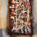 Vivien Szabó Cooksnap-ja, amikor elkészítette a(z) Duplacsokis-epres Brownie receptet.