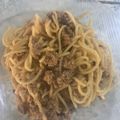 El cooksnap de Clarissa cuando hizo Espagueti con carne molida de res.