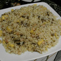 El cooksnap de Number One cuando hizo Arroz blanco salteado con champiñones y gambas.