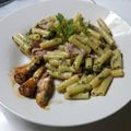 El cooksnap de Gustavo Ortigoza cuando hizo Fideos al pesto con jamón.