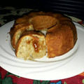 El cooksnap de Carolina Olivera G. cuando hizo Torta  de banana en licuadora sin manteca con corazón de dulce de leche🍌.