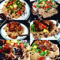 Dominic Goulding's cooksnap of when they made Jerk glazed pork fillet, pineapple salsa, rice and peas 🇯🇲.