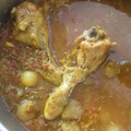 El cooksnap de Isabel Cristina Chaparro cuando hizo Pollo en salsa al curry y cúrcuma.