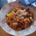 El cooksnap de Gabriela Conte cuando hizo Guiso de dedalón con carne picada.