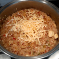 El cooksnap de Claudia Molina cuando hizo Risotto con pollo (arroz amarillo).