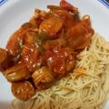 El cooksnap de Flor Aybar cuando hizo Chorizo a la pomarola con vino.