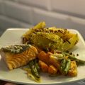 Cooksnap dari Ellen Tahalele untuk resep Salmon panggang oven dengan bayam dan jagung mashed potatoes