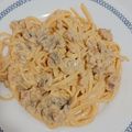 El cooksnap de Ari Rodriguez cuando hizo Spaghetti cremosos.