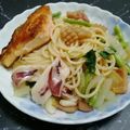 Wei Li 的 香煎鮭魚義大利麵 cooksnap