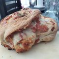 El cooksnap de Lú cuando hizo Pan casero relleno de jamón y queso, con harina Pureza.