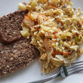 El cooksnap de Paula Hinke Nutrición cuando hizo Revuelto de calabacín, surimi y chalotas.