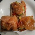 El cooksnap de MaryGlory cuando hizo Brusqueta de aguacate con salmón.