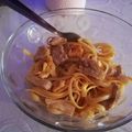 El cooksnap de María José cuando hizo Fideos de arroz con pollo y soja.