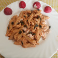 El cooksnap de Antonia García Fernández cuando hizo Gnocchi con salmón en salsa de tomate y queso crema al eneldo.