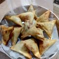 Uzma Latif's cooksnap of when they made Aalu chicken samosa.
