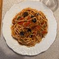 El cooksnap de zahori cuando hizo Pasta a la Puttanesca 🍝🫒🍅🐟.