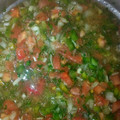 El cooksnap de Karina Correa cuando hizo Salsa criolla.