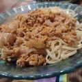 El cooksnap de sabrina Mansilla Basili cuando hizo Salsa Bolognesa con soja texturizada.