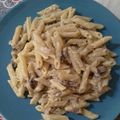 El cooksnap de Aaron cuando hizo Macarrones cremosos con champiñones y queso fundido.