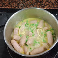 El cooksnap de Ari Rodriguez cuando hizo Longanizas al curry.