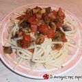 Cooksnap από ggr στη συνταγή Μακαρόνια με λουκάνικα και μελιτζάνες