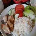 Cooksnap Chen Violet semasa beliau membuat Nasi Ayam Hainan Menu SIHAT "Chinese food".