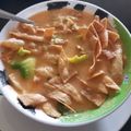 El cooksnap de Elena Benavides cuando hizo Sopa de tortilla.