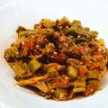 Nazia Qureshi's cooksnap of when they made Tawa bhindi.