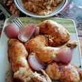 Loretta Tóth Cooksnap-ja, amikor elkészítette a(z) Savanyú káposzta ágyon sült fűszeres csirkecombok burgonyával receptet.