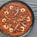 El cooksnap de Mari Pancorbo cuando hizo Fideuá de secreto ibérico y calamar.