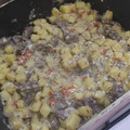 El cooksnap de Dai Zárate cuando hizo Revuelto de hígado, papas y cebolla.