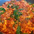 Miles's cooksnap of when they made Harissa tofu scramble.