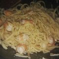 El cooksnap de pury cuando hizo Espaguetis al ajillo con gambas.