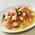 クックRAWUPU☆'s cooksnap of when they made ズッキーニとトマトのコンソメスパゲティ.
